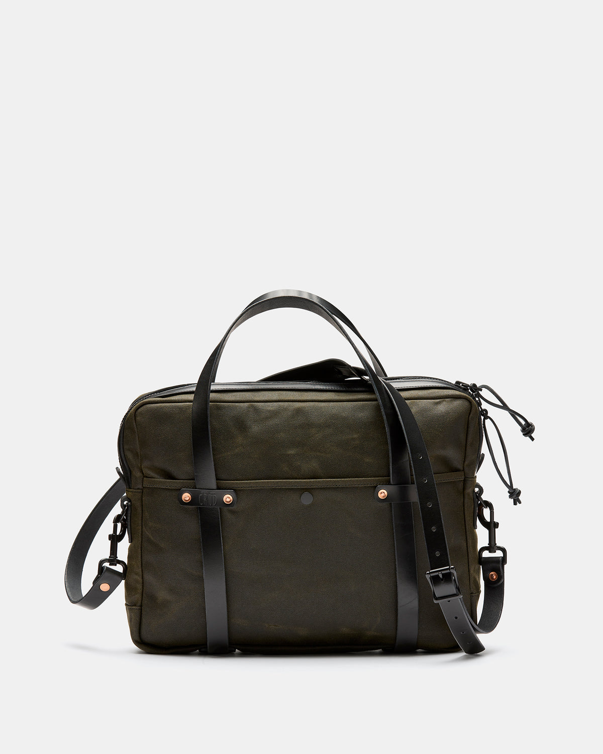 Alta Swedish-made briefcase in 18 oz waxed cotton canvas