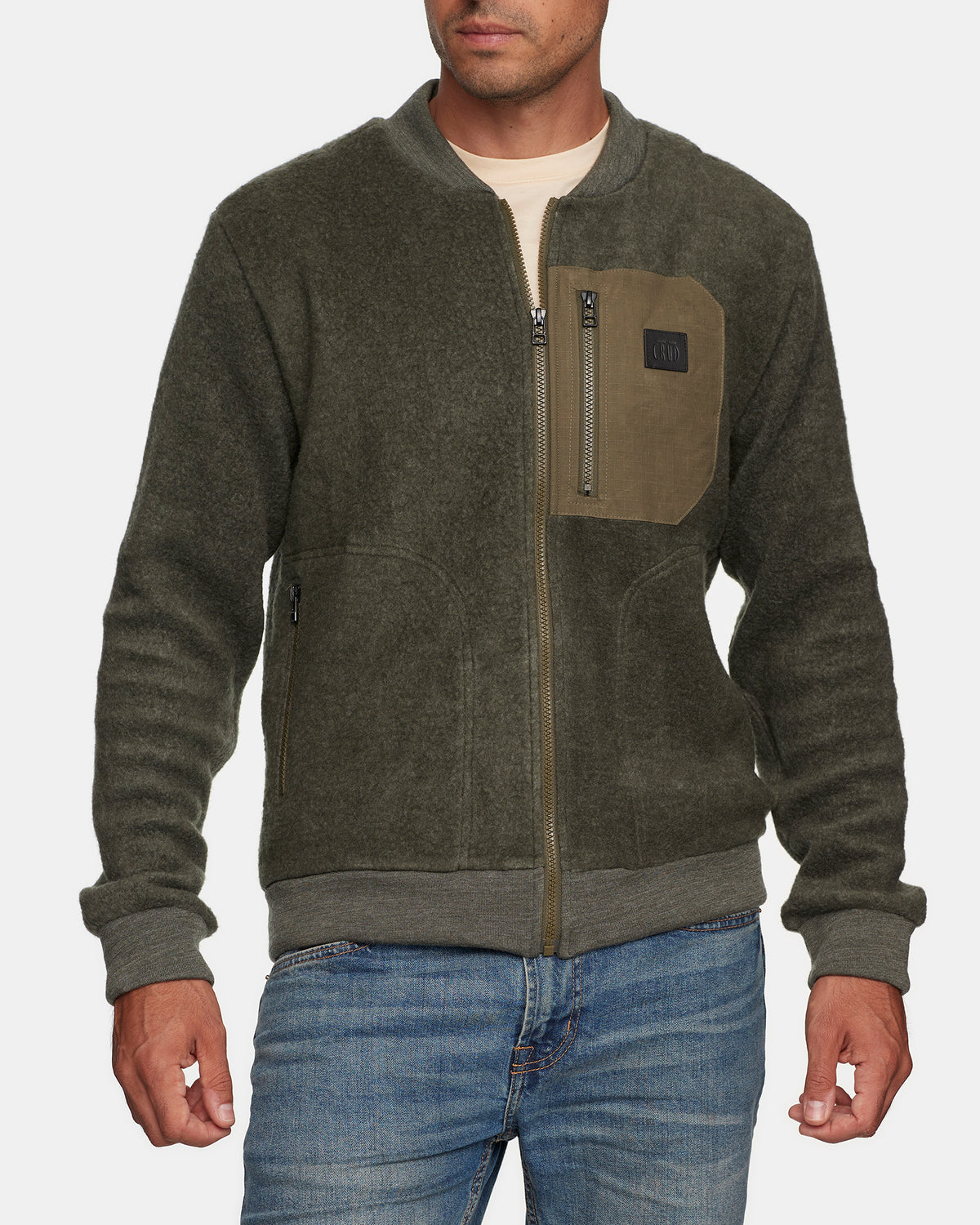 Men's merino wool bomber jacket with TENCEL™ blend