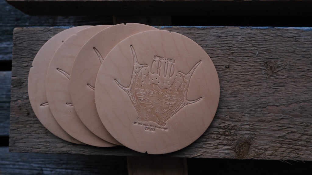 Thick leather coasters from Tärnsjö Tannery