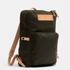 Nova Backpack Natural in waxed canvas with leather straps