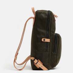 Nova Backpack Natural in waxed canvas with leather straps