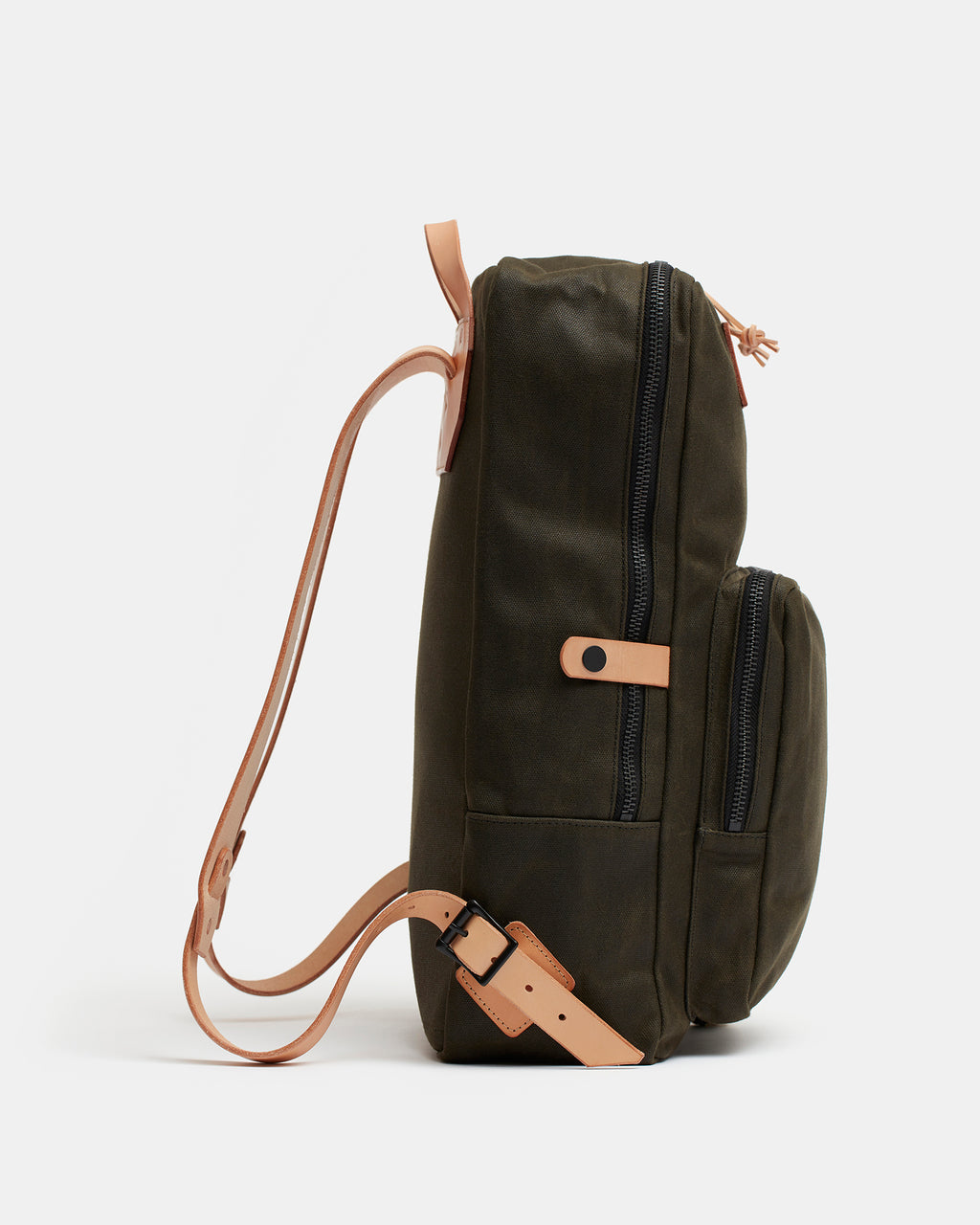 Nova Backpack Natural in waxed canvas with leather straps