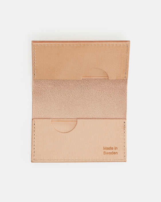 Nordre leather card case with hand-finished edges